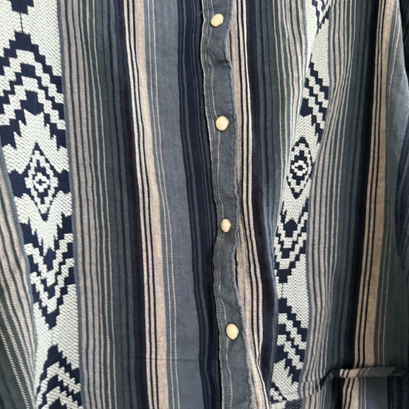 Wrangler Retro large Coastal Cowgirl Aztec Southwestern Cotton Snap button shirt - Picture 7 of 16
